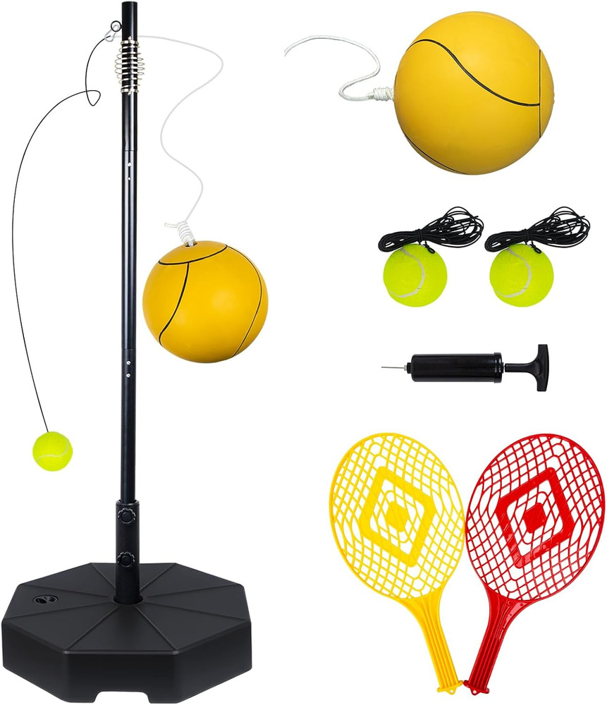 Tetherball Tennis&Tetherball Set with Sturdy Base,Tetherball Equipment with Pole