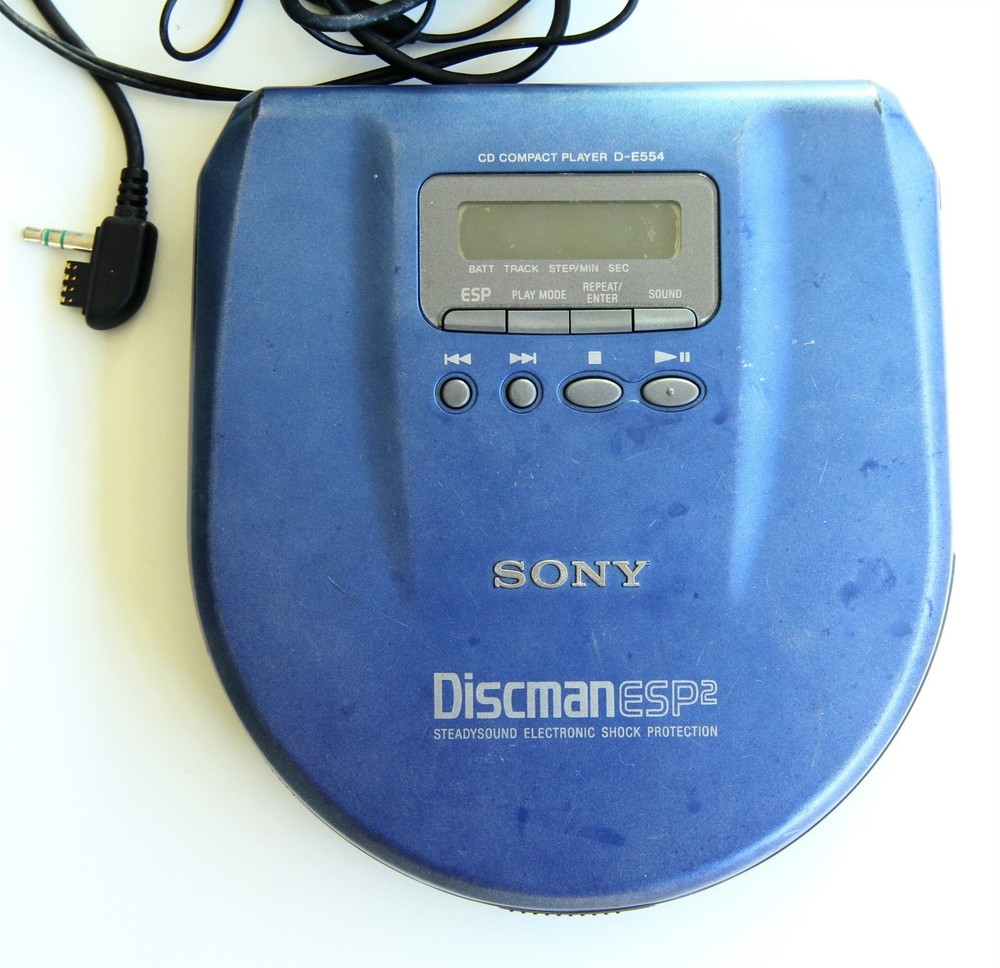 🔥RARE SONY D-E554 SONY CD COMPACT ESP2 PLAYER & REMOTE CONTROL RM-DM31L BLUE