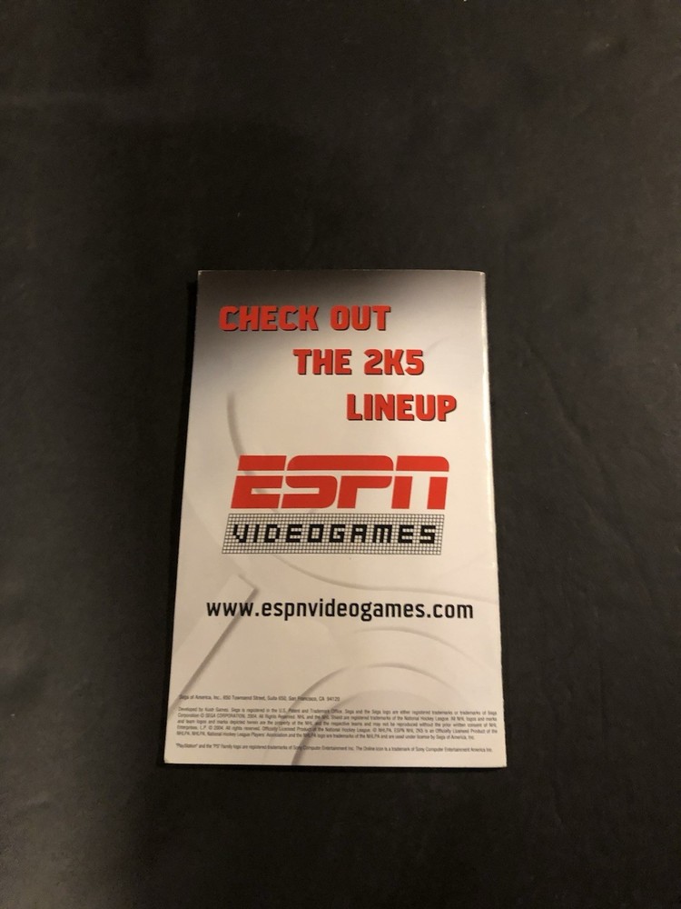 espn nhl 2k5 ps2 Manual only
