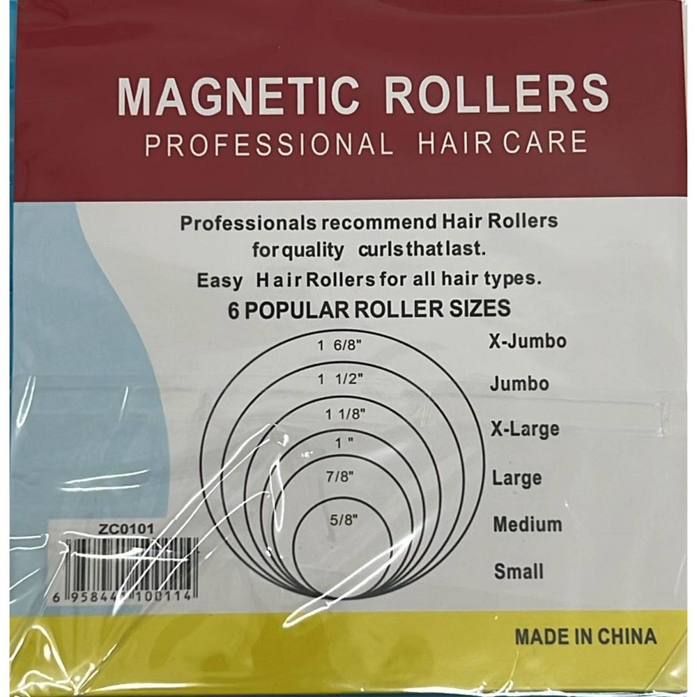 1/2" Red Snap-On Small Magnetic Hair Rollers: 14 Pack