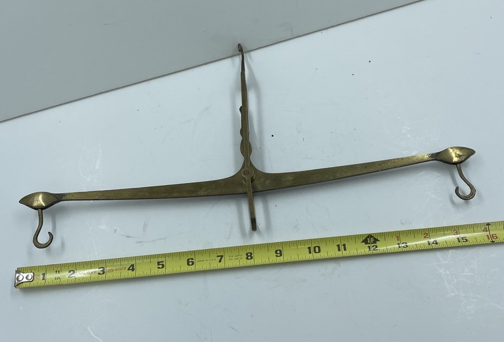 vintage brass hanging beam scale