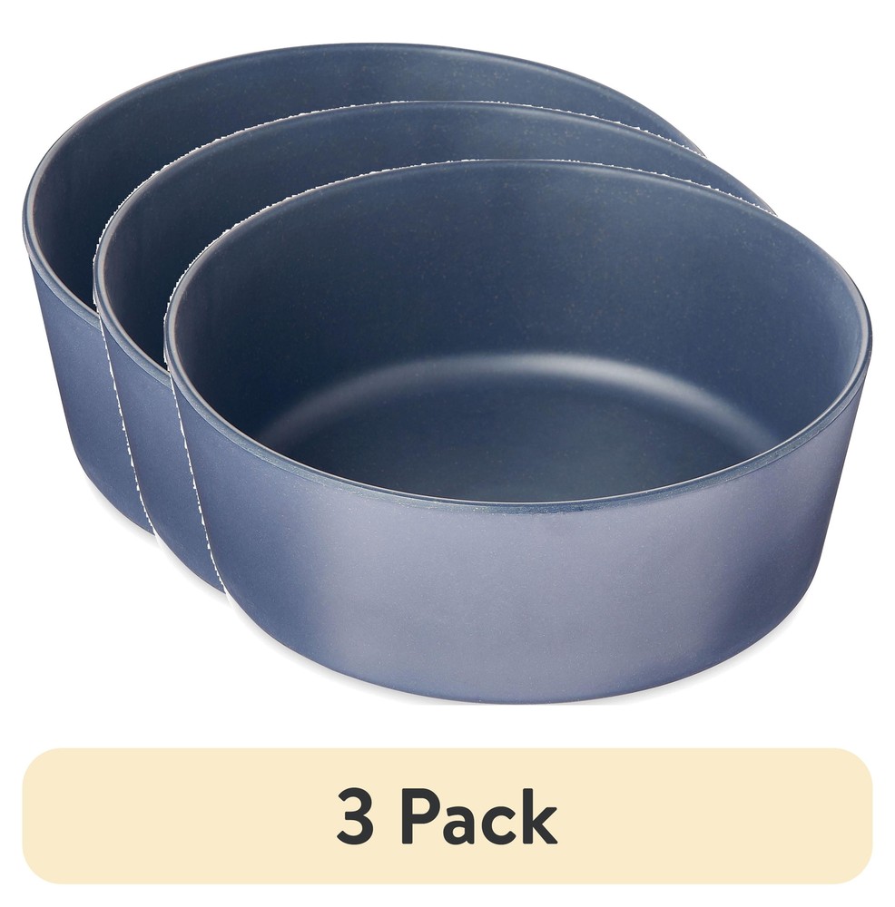 (3 pack) Melamine Dog Bowl, Blue, Medium
