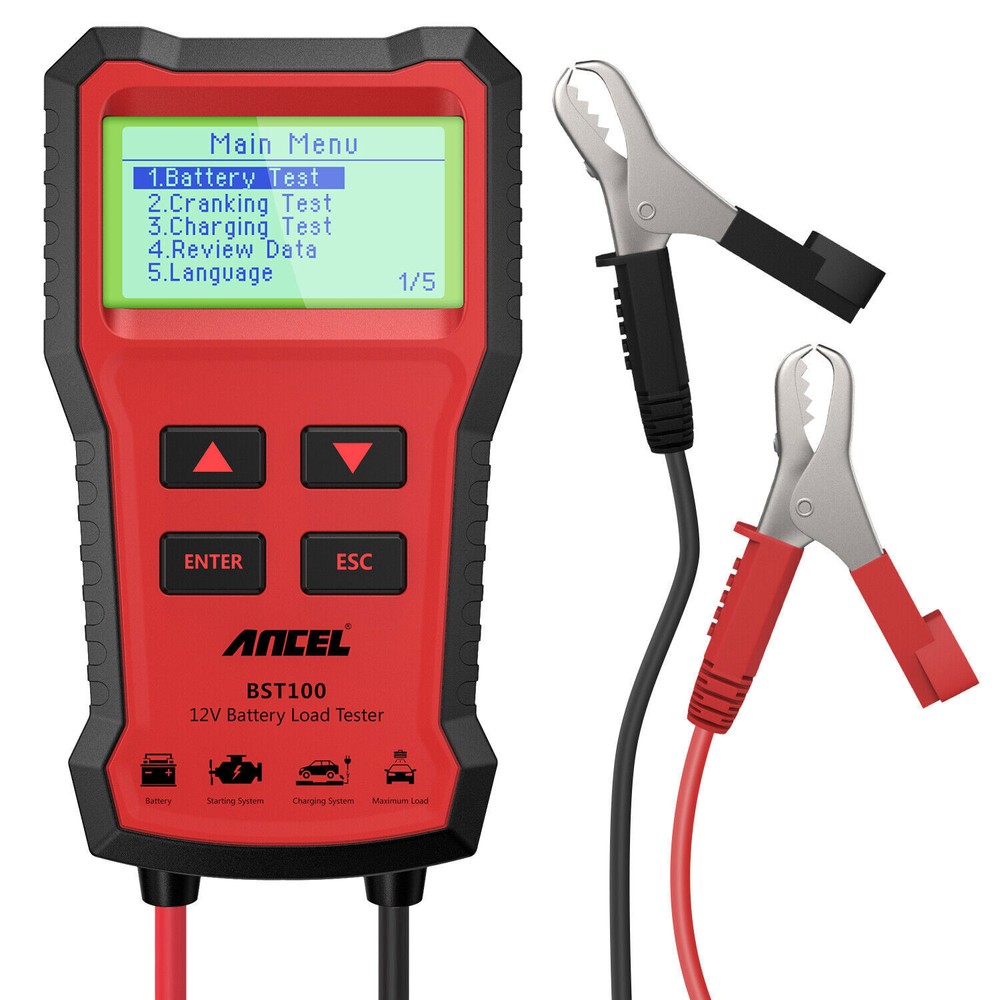12V Auto Battery Diagnostic Load Tester Cranking Charging Analyzer ANCEL BST100