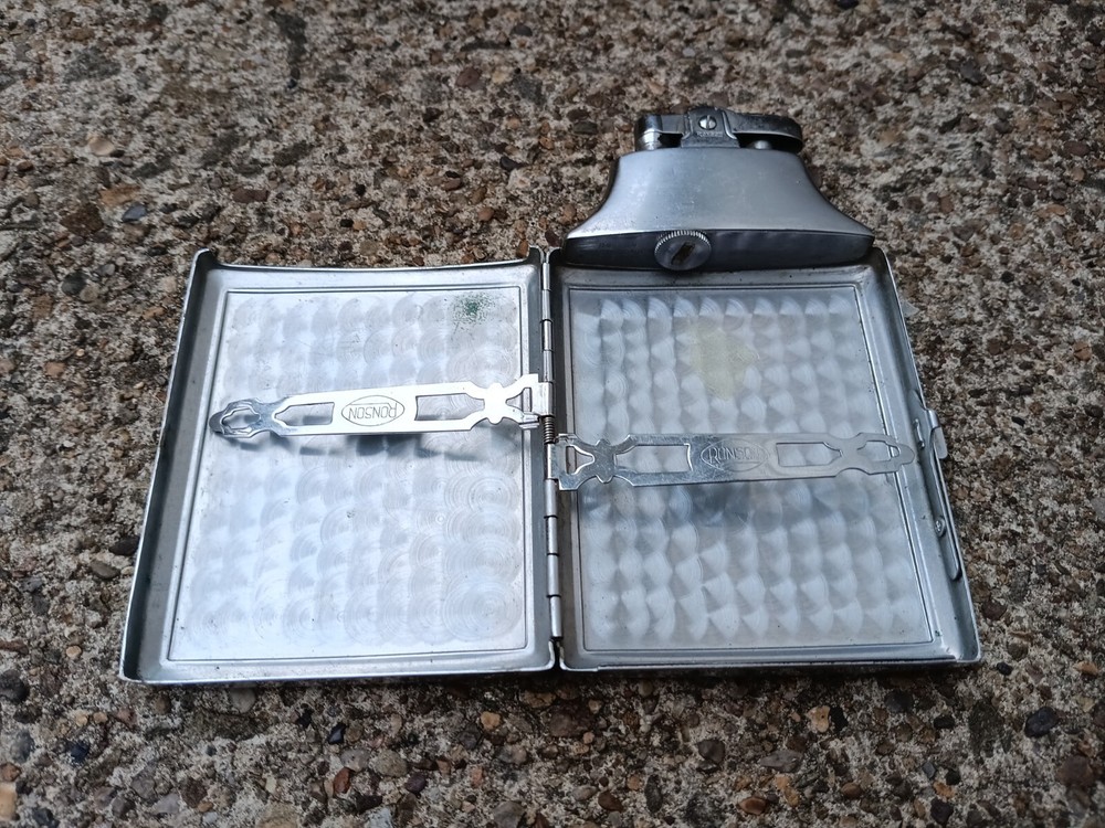 1930s Ronson Mastercase Cigarette Lighter Case Combo