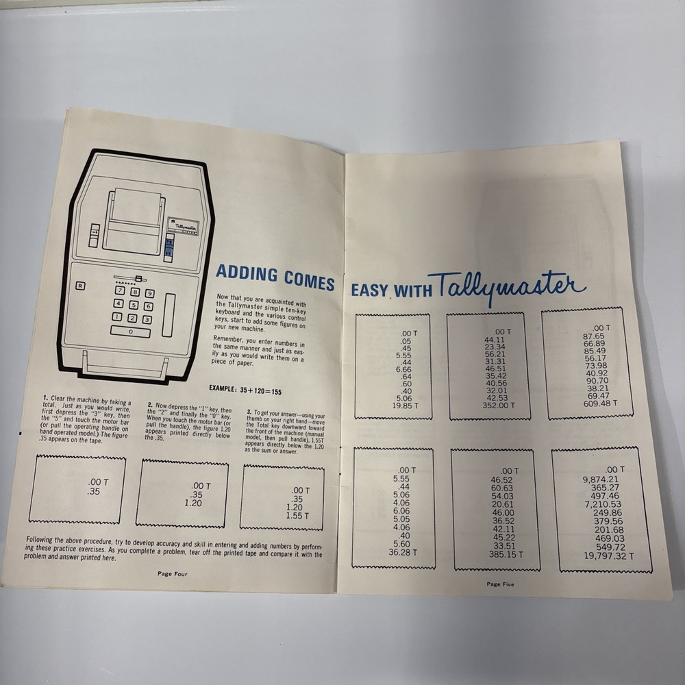 Victor Tallymaster 37-57-50 Adding Machine Owner’s Manual