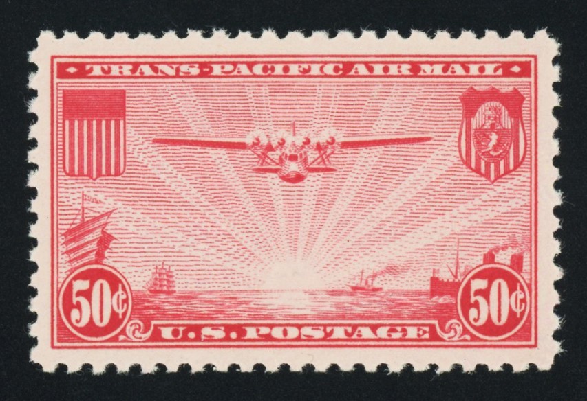 #C22, 50c Trans-Pacific, Superb-OG-NH, 2021 PSAG (graded 98, nh), 2026 SMQ $350