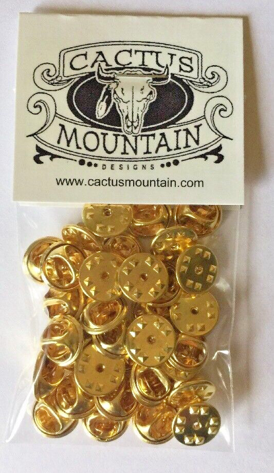 25 Pin Back Clasps butterfly clutch brass new condition frogs keepers