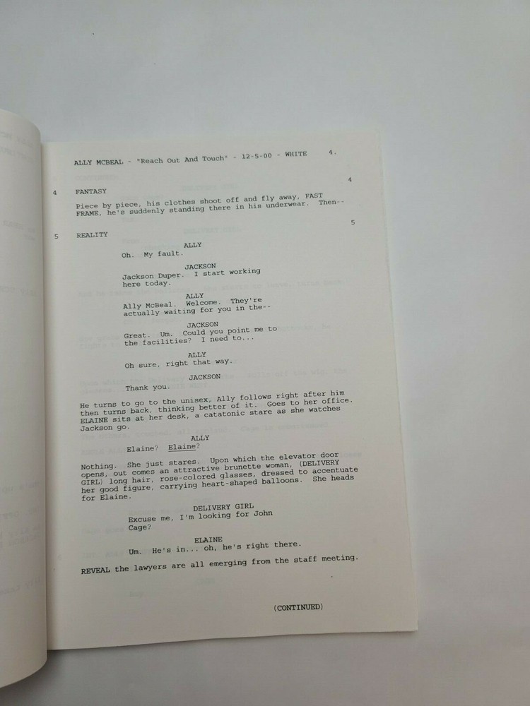 ALLY MCBEAL / David E. Kelley 2000 TV Script, Taye Diggs "Reach Out and Touch"