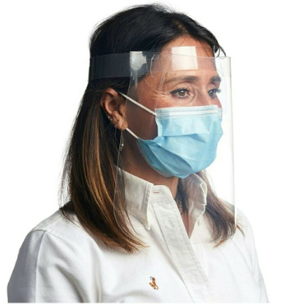 100 Pack Plastic Face Shields - Protective Face Shield for Adults - ADJUSTABLE