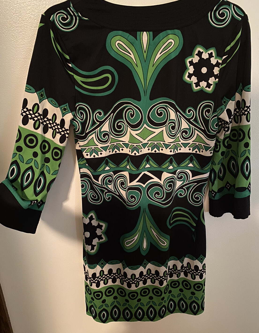 International Concept Women’s Dress Retro Black & Green Size Petite Small