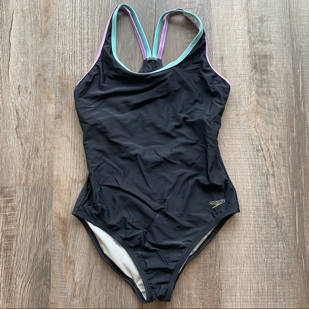 Speedo Double Crossback One-Piece Black Size 8