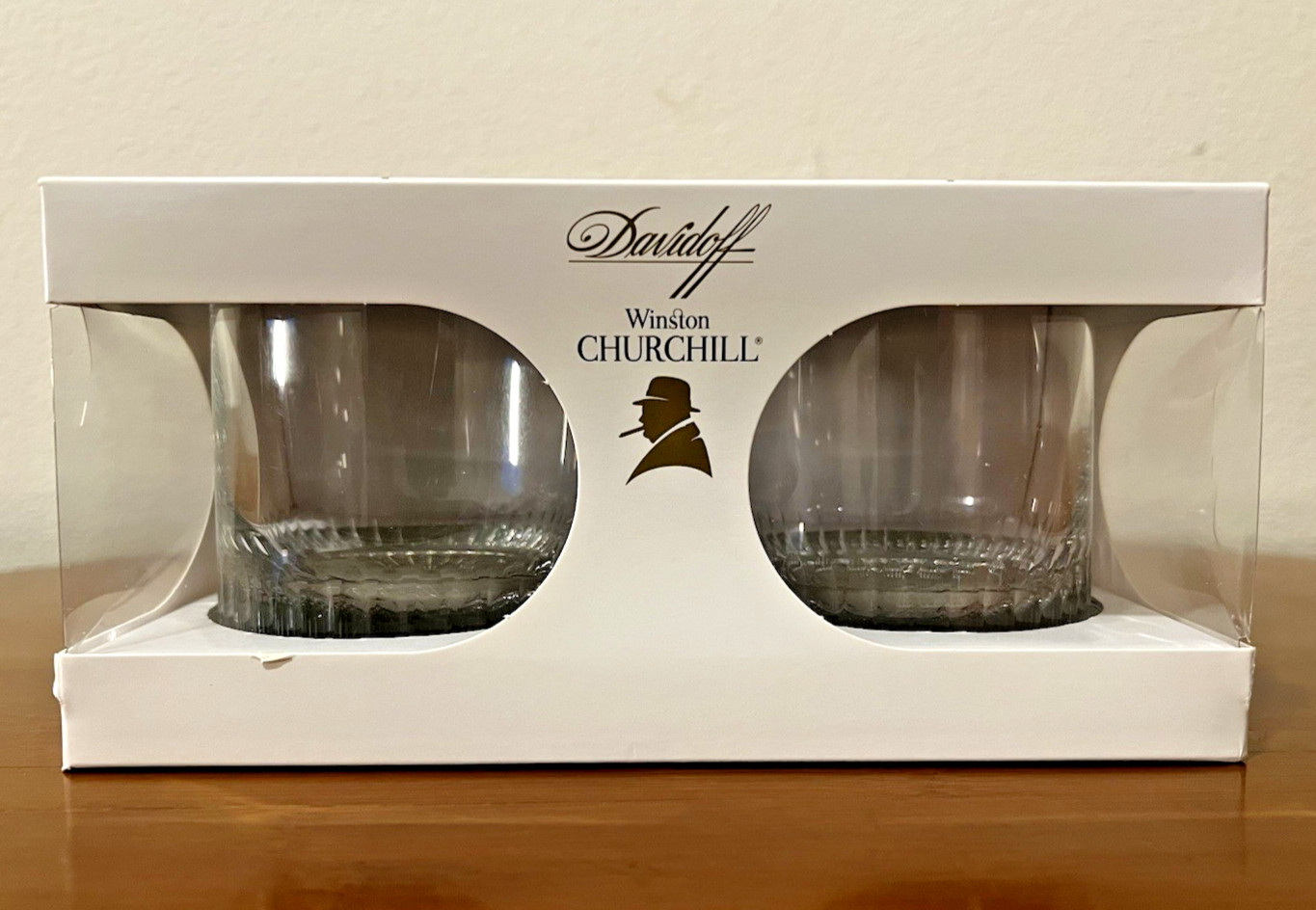 Davidoff Winston Churchill Cigar Spirit / Rocks Glasses - Set of Two - Brand New