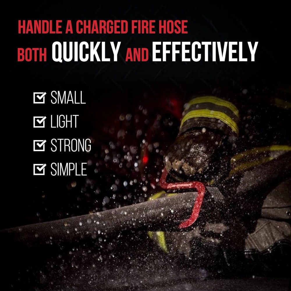 Compact Firefighter Snagger Tool: Breaks Tempered Glass with Ease - Red Aluminum