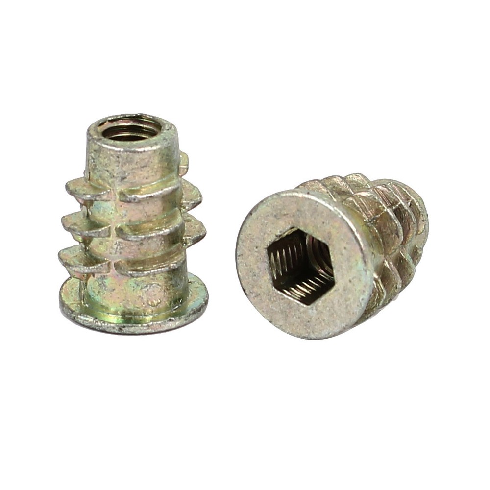 50pcs M5x14mm Interface Hex Socket Threaded Insert Nuts for Wood Furniture