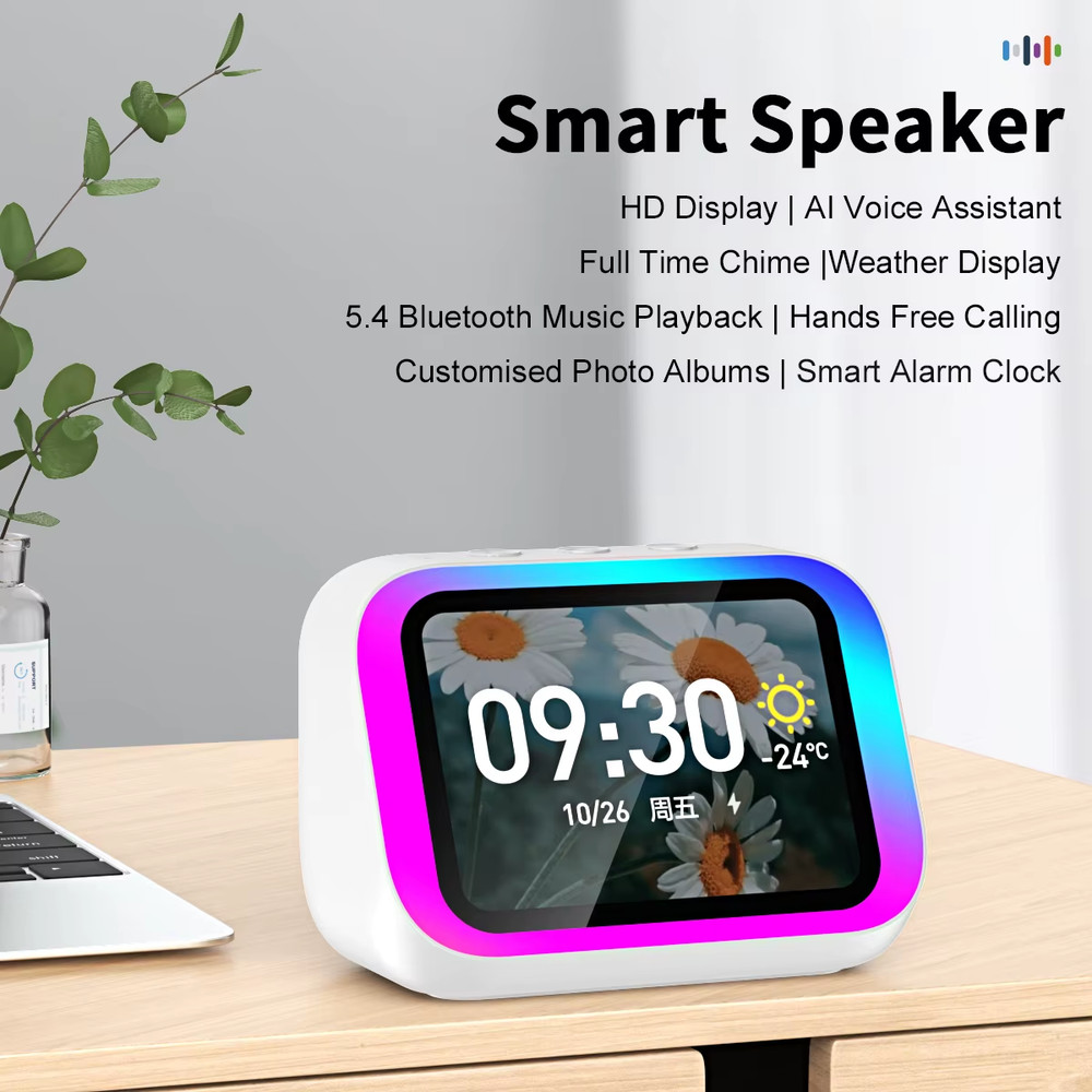 AI Smart Bluetooth 5.4 Speaker Voice Assistant Hdtouch Screen Display Electronic