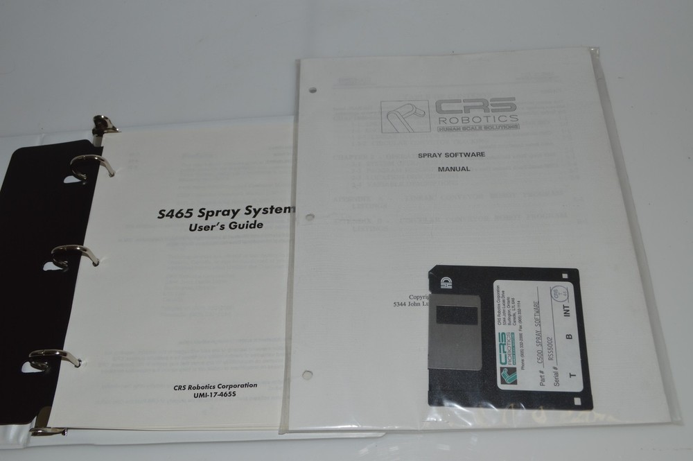 *TC* CRS ROBOTICS C500 SPRAY SOFTWARE MANUAL (BOOK559)