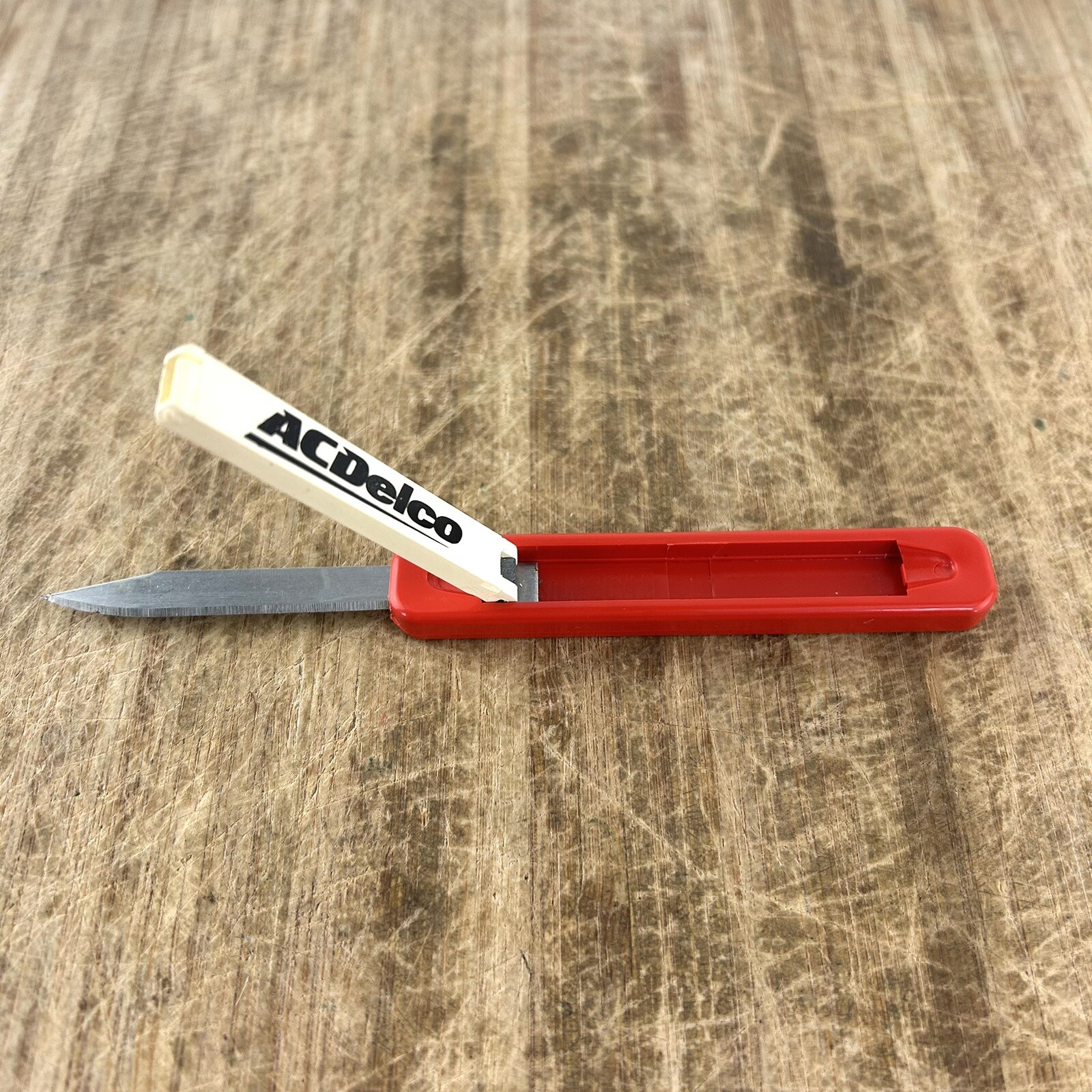 Vintage Advertising Pocket Knife USA Slide Open AC Delco Never Used Red