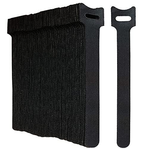 100-Pack Premium Black Cable Management Ties, Reusable & Adjustable.
