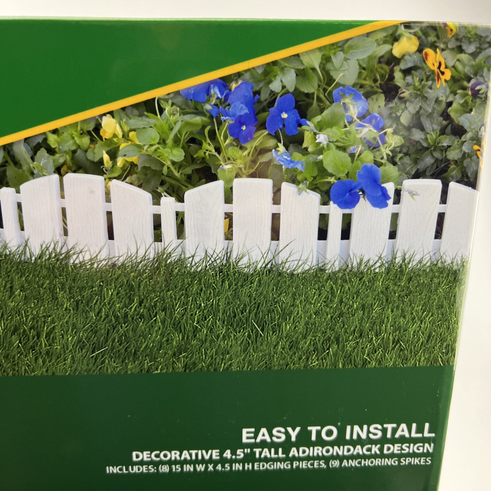 Landscape Edging Kit 4.5" X 10ft Decorative Picket Fence Vigoro White Lot of 2
