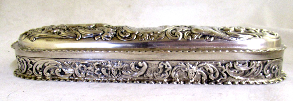 Solid Silver - VICTORIAN TRINKET - DRESSING TABLE BOX - Hallmarked:-L`don 1894