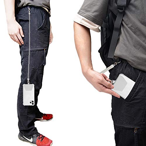 Phone Tether with Patch, Universal Straps 2 Pcak Anchor for Skiing transparent