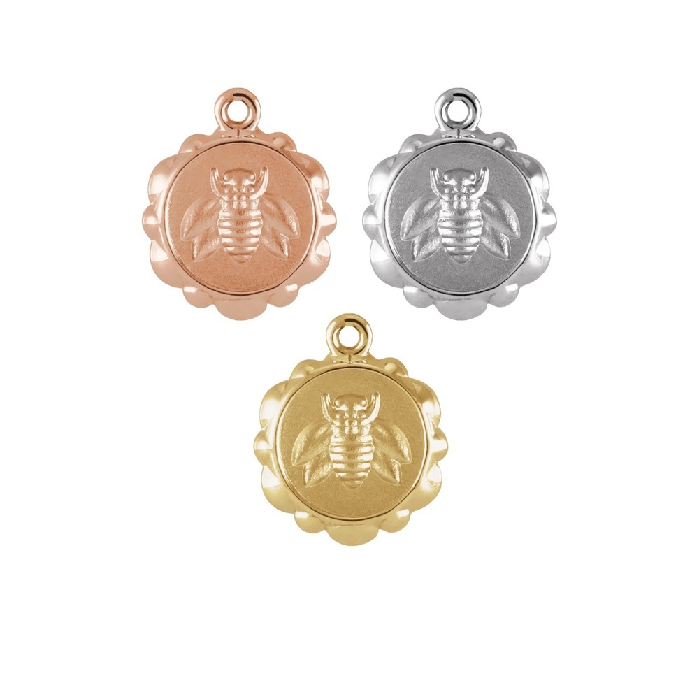 14K 18K Gold, Platinum & Silver Bee Dangle