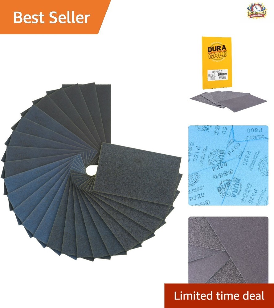 Versatile 5-1/2"x9" Sandpaper Sheets - 25 Pack for All-Surface Sanding Needs