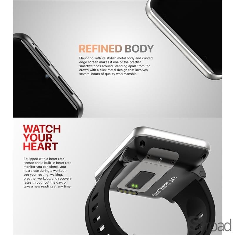 Android Smart Watch 2.86" IPS Screen 5MP Camera NFC GPS WiFi Bluetooth