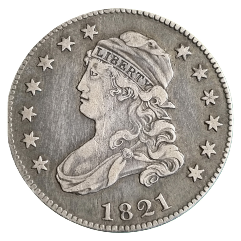 1821 Capped Bust Silver Half Dollar 25C,Circulated
