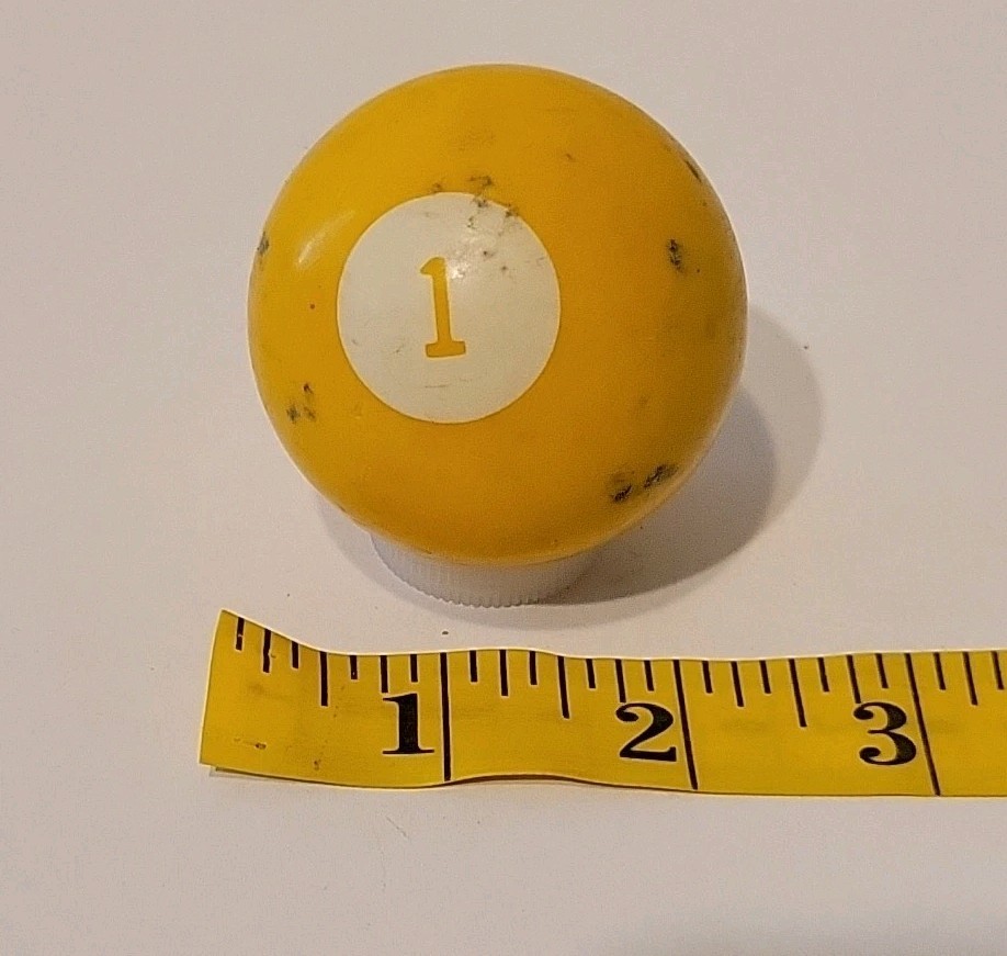 Vintage No. 1 Solid Yellow Pool Ball Billiard 2" Replacement (H)