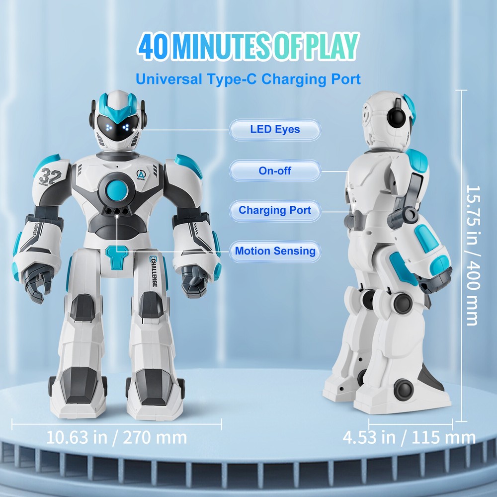 VEVOR RC Robot Toy Talking Dancing Gesture Voice Smart Remote Control Robot