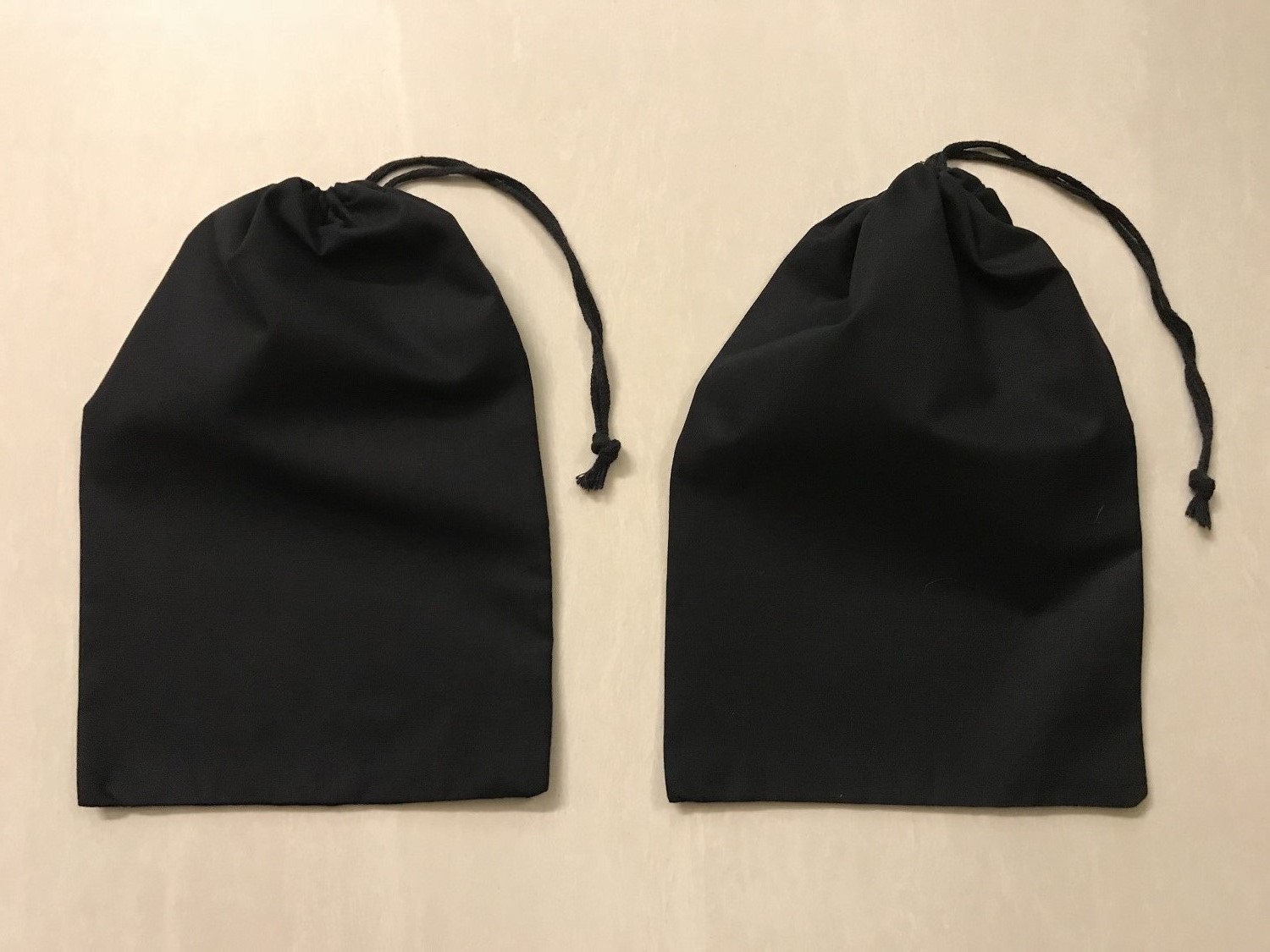 12"x18" Cotton Single Drawstring Muslin Bags (Black Color)