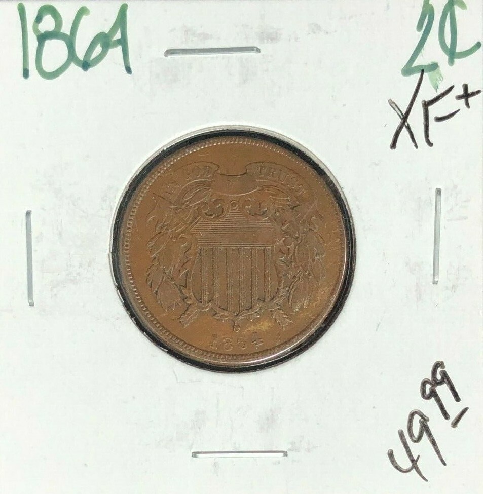 1864 TWO CENT PIECE ~ XF+ ~NICE COIN~
