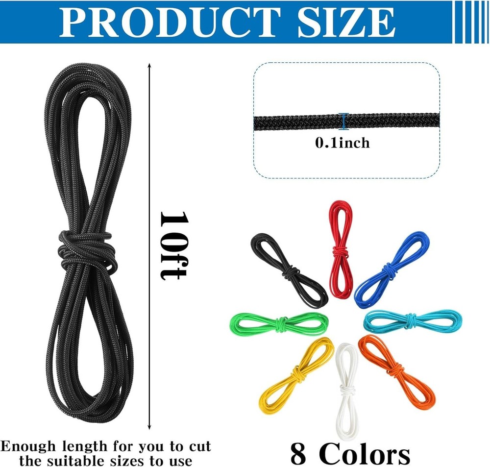 Archery D Loop Ropes Set of 8 for Compound Bow String and Release Knots