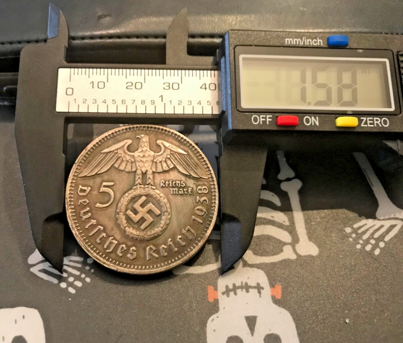 1938 GERMAN Hindenburg Large Version 5 REICHSMARK WWII COMMEMORATIVE COIN