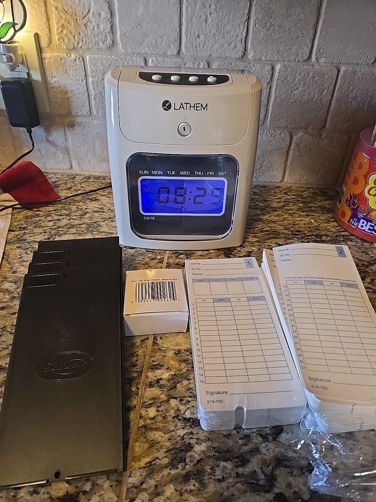 Lathem Time Clock With Extras Works No Key 400e