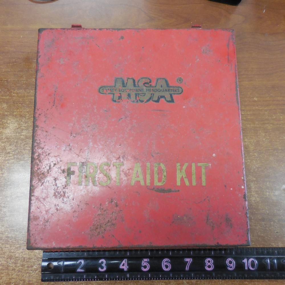 Vintage MSA Wall First Aid Kit--with contents