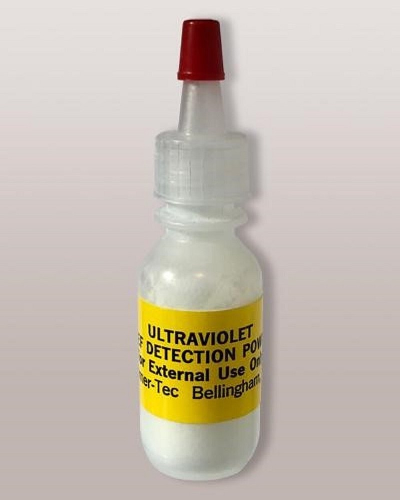 ULTRAVIOLET THIEF DETECTION POWDER invisible except under UV light Security