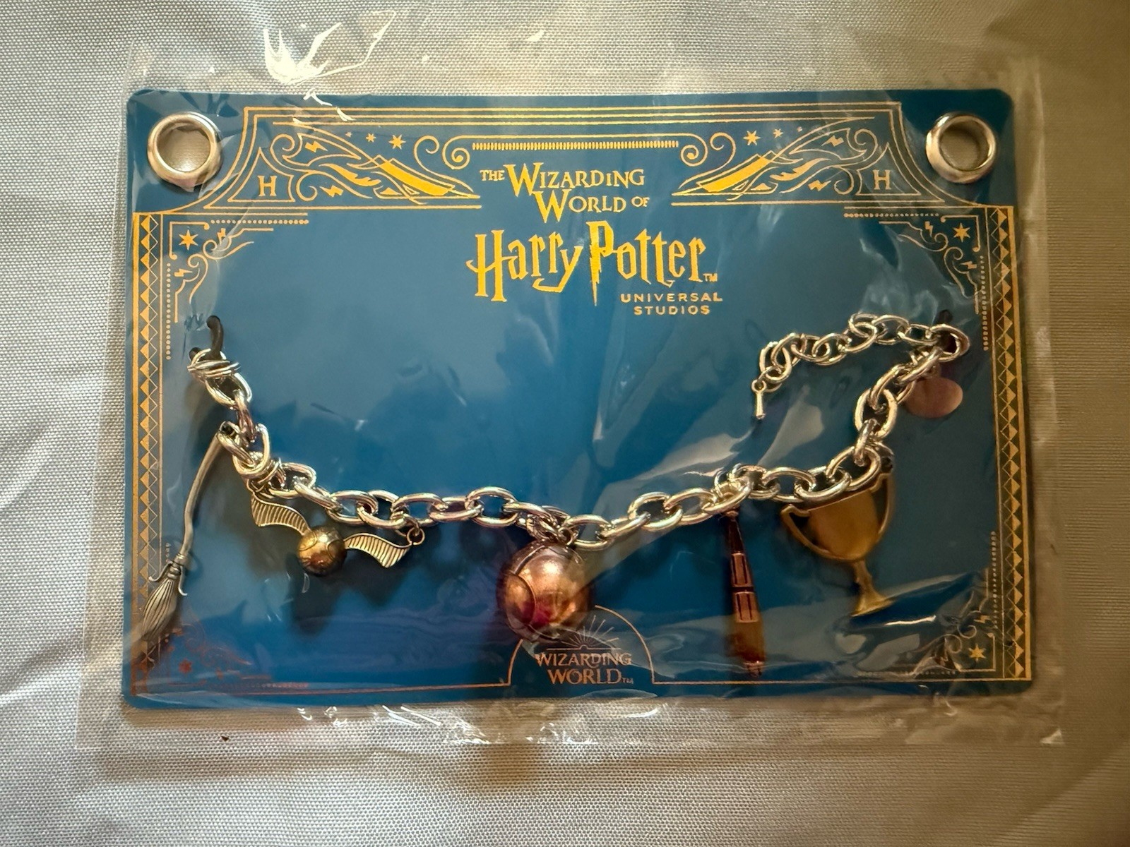 Universal Wizarding World Harry Potter Charm Bracelet Set Quidditch Snitch Broom