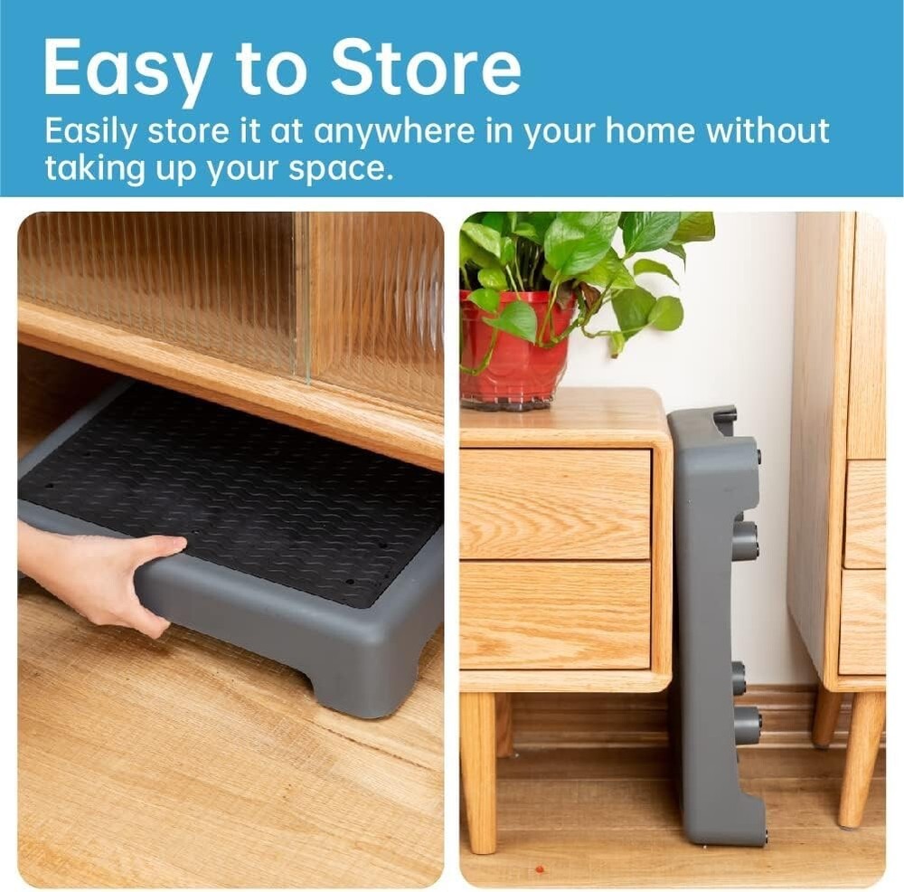 2 Pack -Portable One Step Stool for Adults and Elderly, Non-Slip Plastic Step