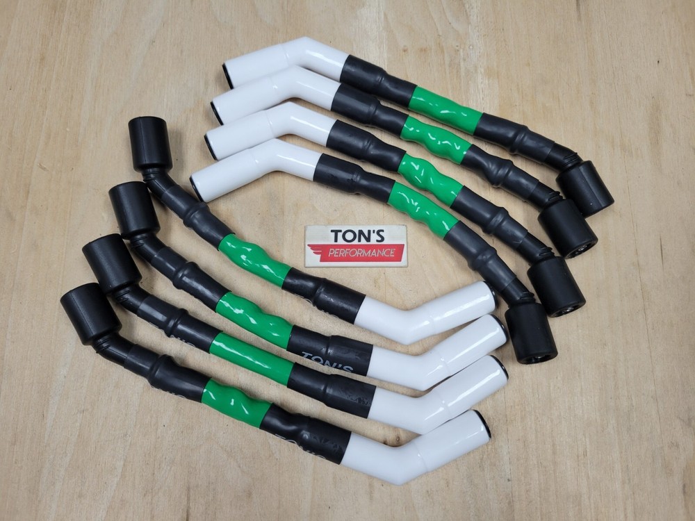 Ton's Green Sleeved Ceramic LS Spark Plug Wire Set Corvette Camaro GMC Silverado