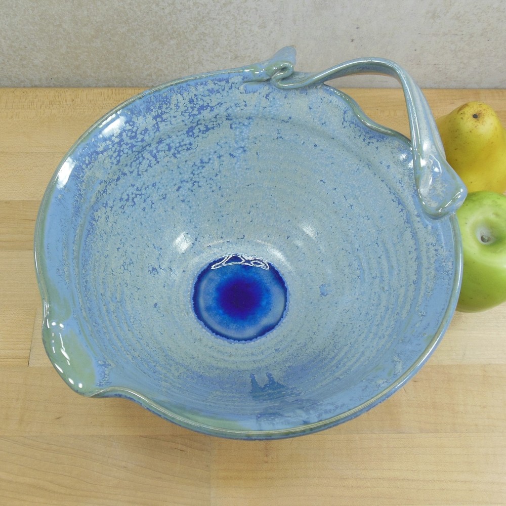 Unknown Signed KL LK Chop Mark Blue Pottery Batter Bowl