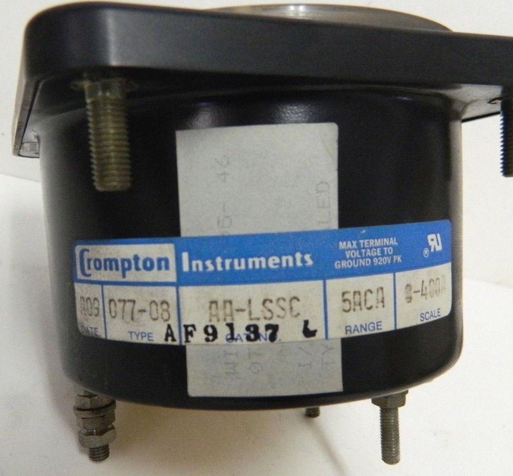 Crompton Instruments 077-08 AC Amperes Panel Meter AA-LSSC
