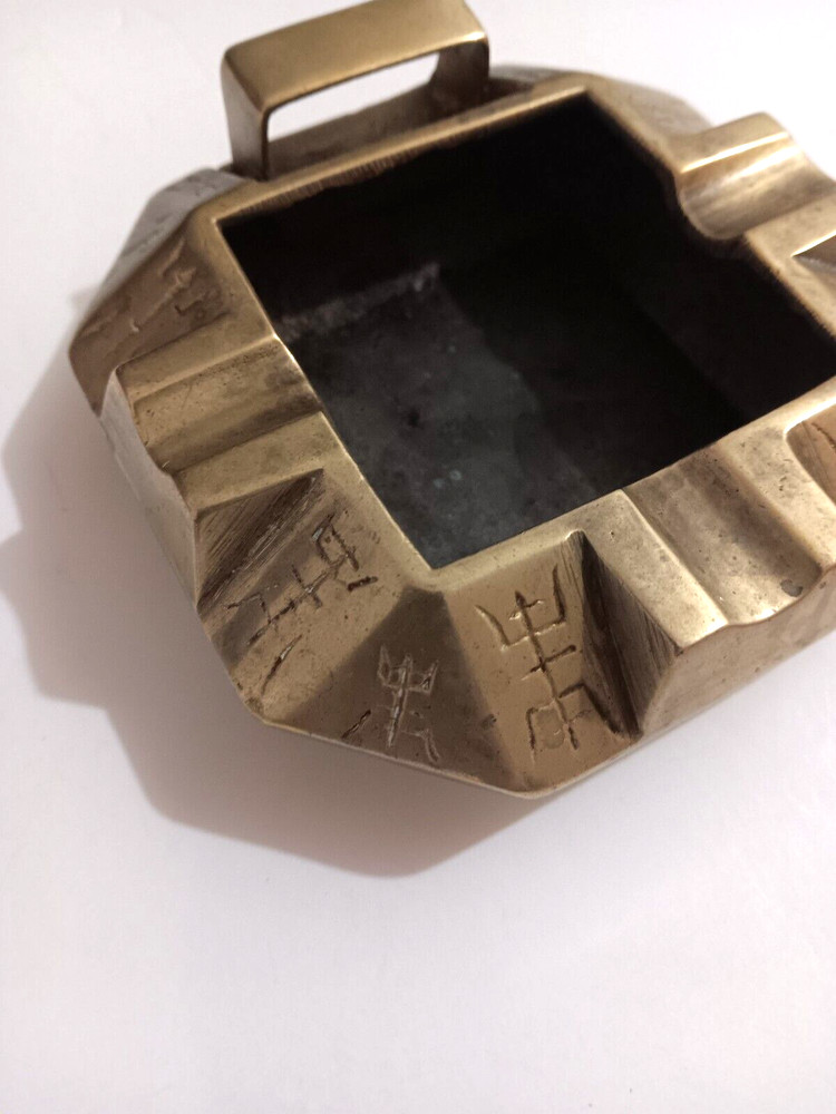 Vintage Brass Ashtray Unique Design