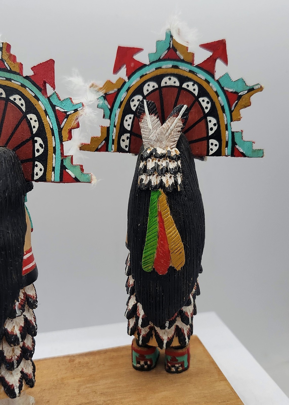 Vtg Wood Native American Hopi Salako Taka & Mana Kachina Figures M. Poseyesva Jr