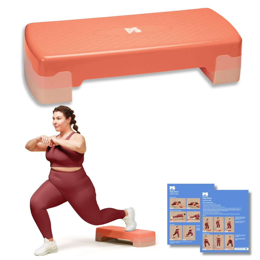 Fitness Step Deck Platform Adjustable Height for Home Workout – Coral