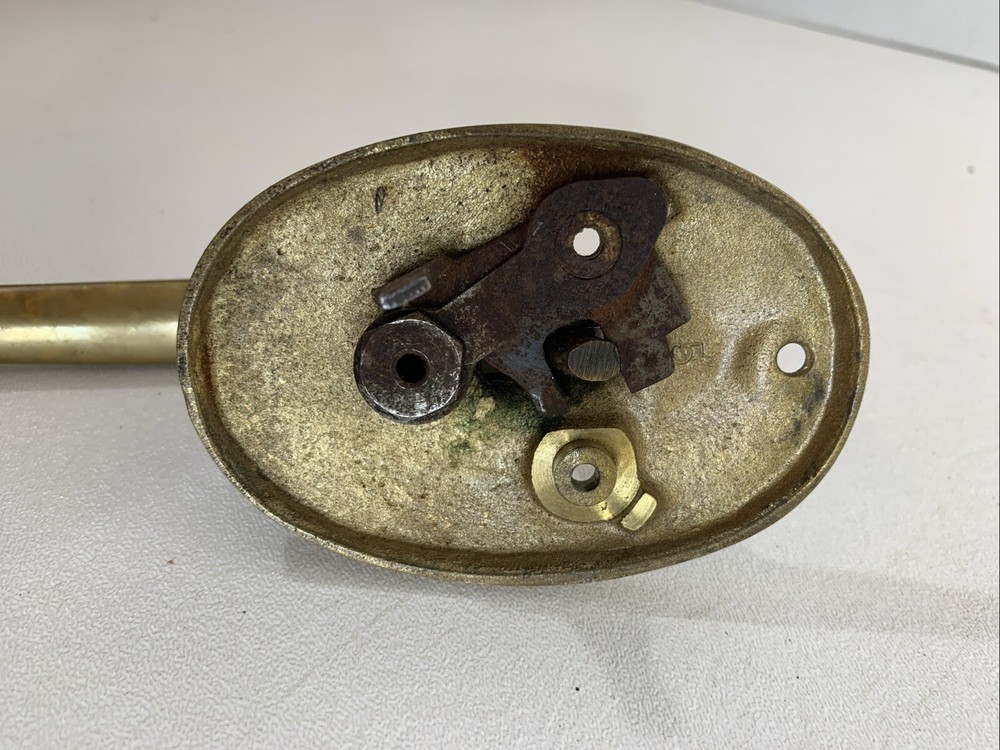 Vintage Large Art Deco Solid Brass Pull Thumb Latch Doorknob Handle 10.5” Long