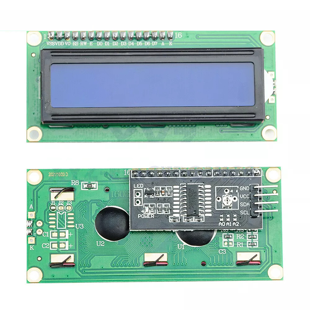 16x2 BLUE Character LCD Display 5V + LCD1602 I2C IIC Interface ** FAST US SHIP**
