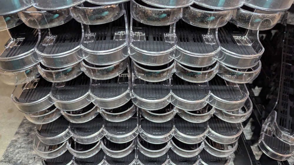 RTC EcoTrac 12oz Sleek EcoTrac Gravity Feed Clear Solid Front (3 Lane & Single)