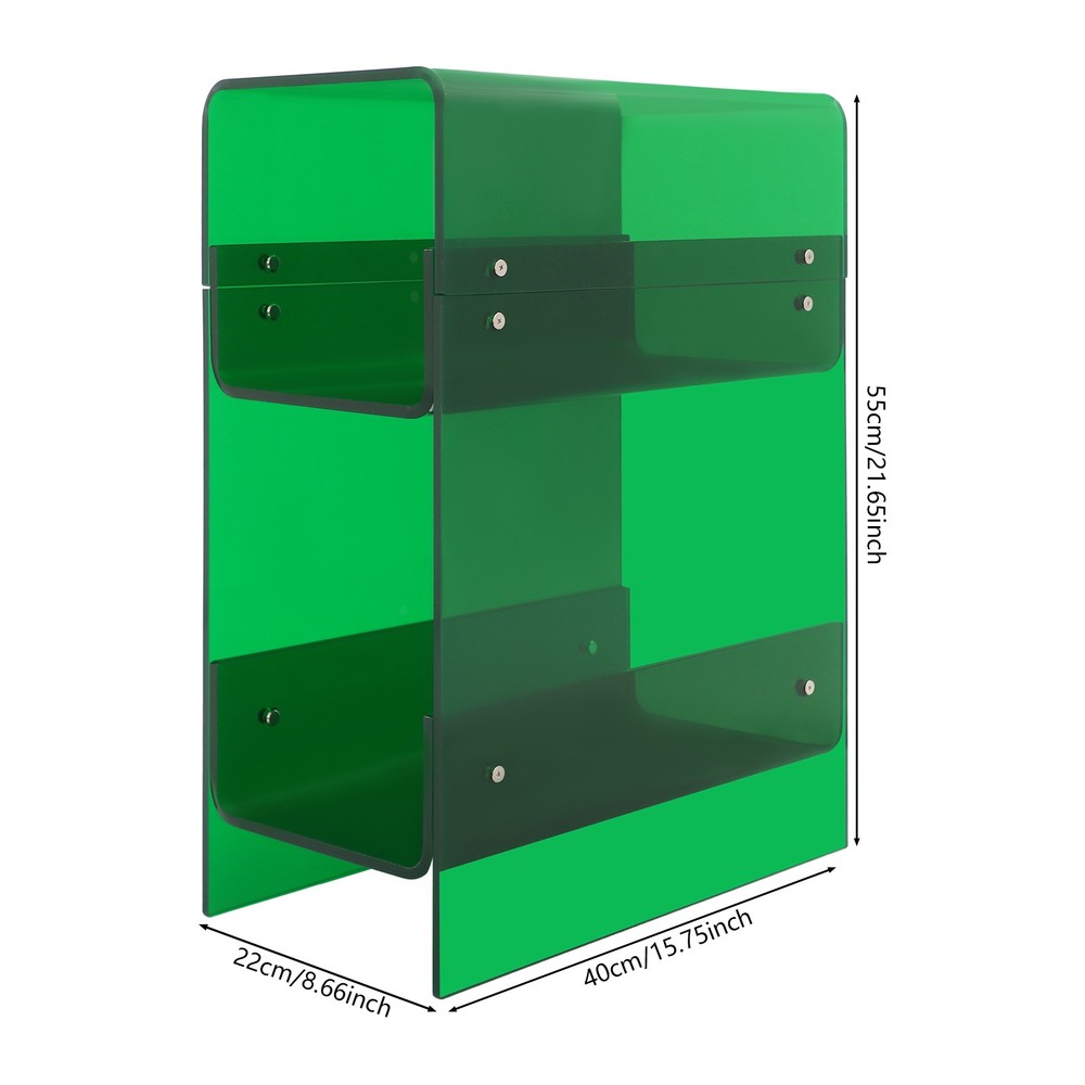 Side Table, Narrow End Table for Small Spaces, 3-tier Narrow Acrylic Side Table